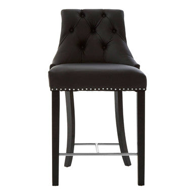 Regents Park Black Leather Bar Chair