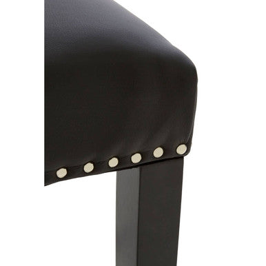 Regents Park Black Leather Bar Chair