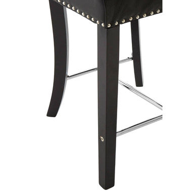 Regents Park Black Leather Bar Chair