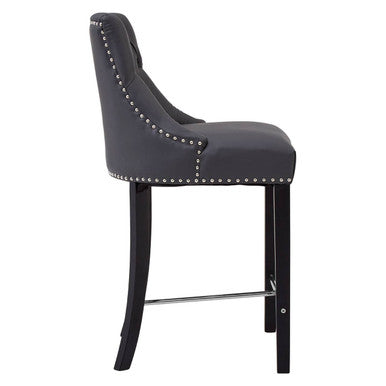 Regents Park Grey Leather Bar Chair