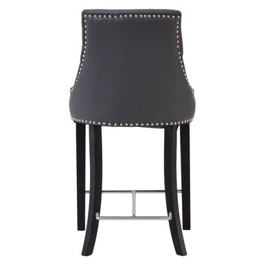 Regents Park Grey Leather Bar Chair
