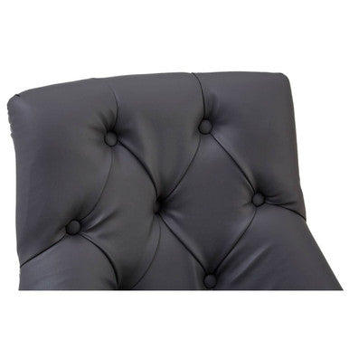Regents Park Grey Leather Bar Chair