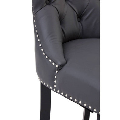 Regents Park Grey Leather Bar Chair