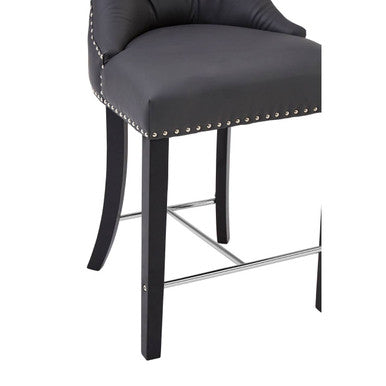 Regents Park Grey Leather Bar Chair