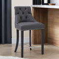Regents Park Grey Leather Bar Chair