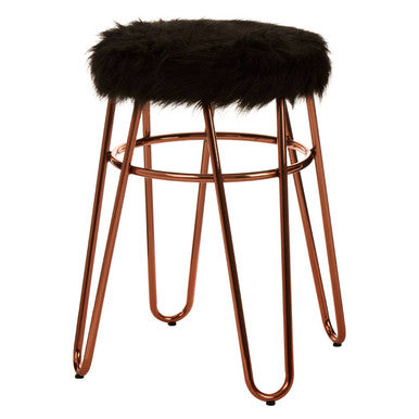 District Fur Rose Gold Stool