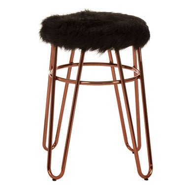 District Fur Rose Gold Stool