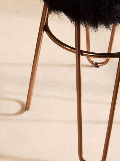 District Fur Rose Gold Stool