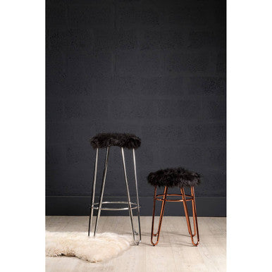 District Fur Rose Gold Stool