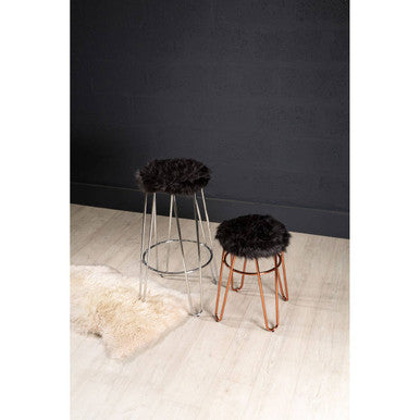 District Fur Rose Gold Stool
