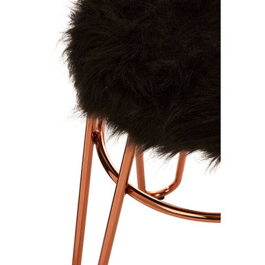 District Fur Rose Gold Stool