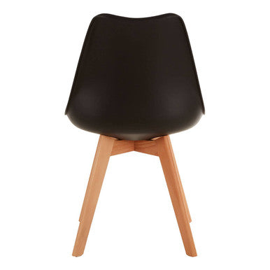 Stockholm Black Chair With Cushion & Beech Wood Legs