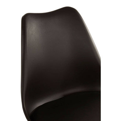Stockholm Black Chair With Cushion & Beech Wood Legs