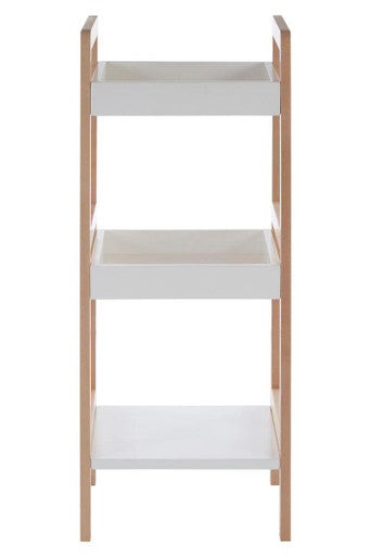 Arla 3 Tier Bathroom Shelf Unit With Birchwood Frame