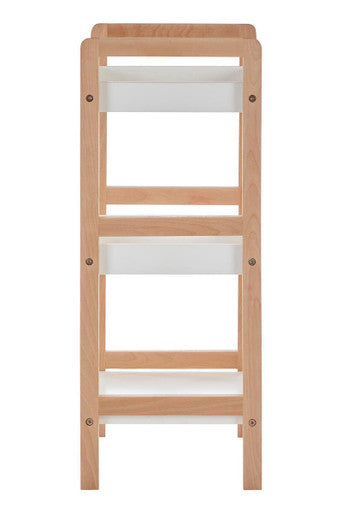 Arla 3 Tier Bathroom Shelf Unit With Birchwood Frame
