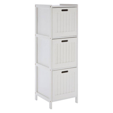 Salon White Wood 3 Drawer Cabinet