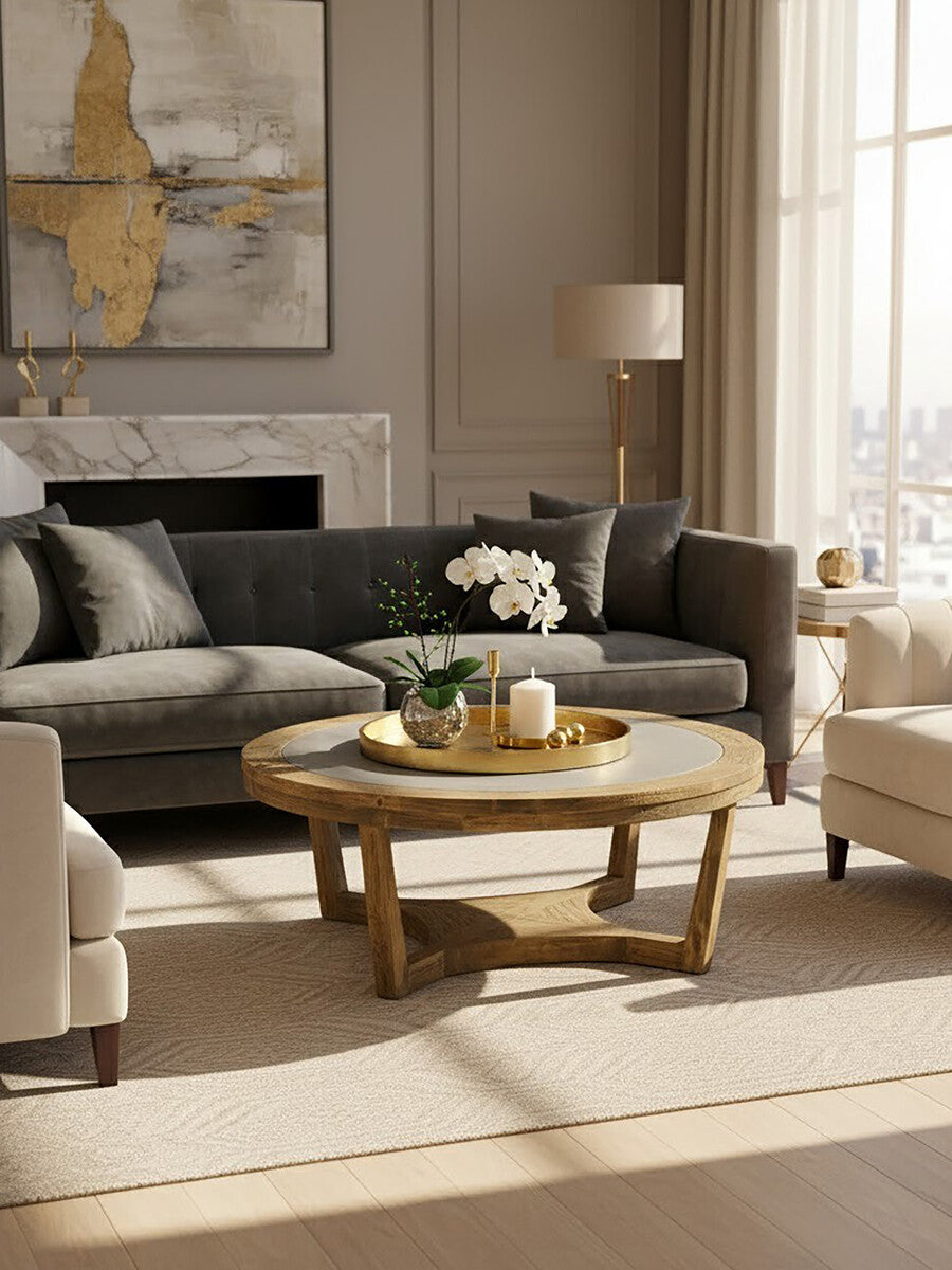 Merdeka Mango Wood Natural Contemporary Coffee Table