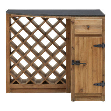 Toba Bar Island Solid Wood Oak Modern