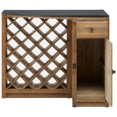 Toba Bar Island Solid Wood Oak Modern