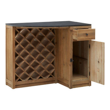 Toba Bar Island Solid Wood Oak Modern