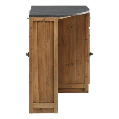 Toba Bar Island Solid Wood Oak Modern