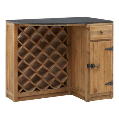 Toba Bar Island Solid Wood Oak Modern