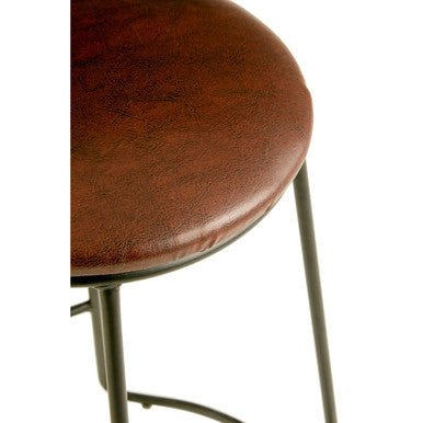 Brixton Leather Bar Stool With Metal Legs
