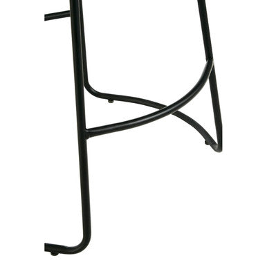 Brixton Leather Bar Stool With Metal Legs
