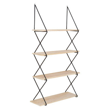 Brixton 4 Tier Wall Shelf Black Scandinavian