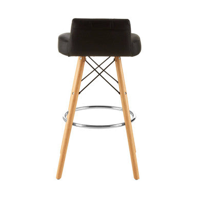 Stockholm Black Leather Bar Stool