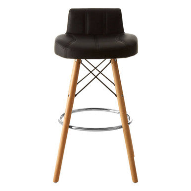 Stockholm Black Leather Bar Stool