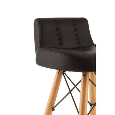 Stockholm Black Leather Bar Stool