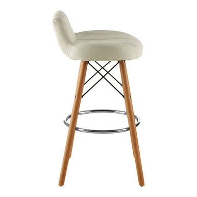Stockholm White Leather Bar Stool