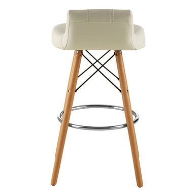 Stockholm White Leather Bar Stool