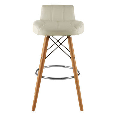 Stockholm White Leather Bar Stool