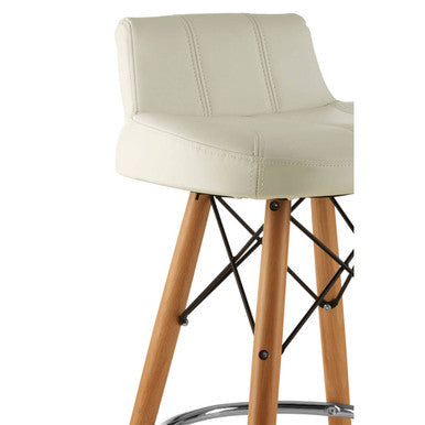 Stockholm White Leather Bar Stool