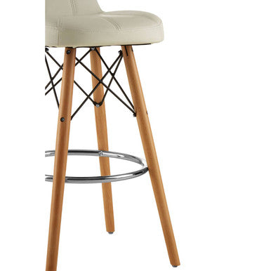 Stockholm White Leather Bar Stool