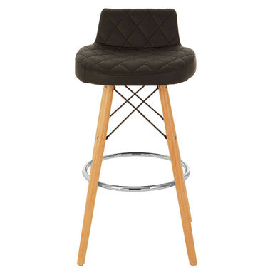 Stockholm Black Leather Seat Bar Stool