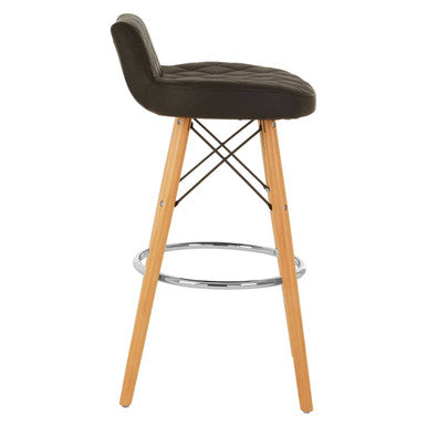 Stockholm Black Leather Seat Bar Stool