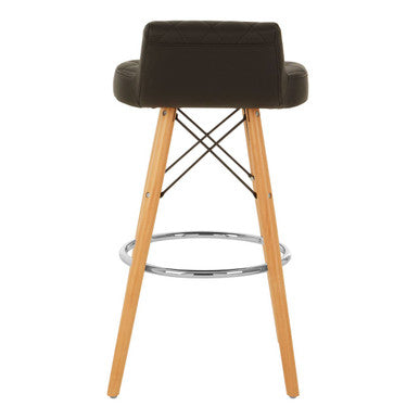 Stockholm Black Leather Seat Bar Stool