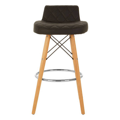 Stockholm Black Leather Seat Bar Stool