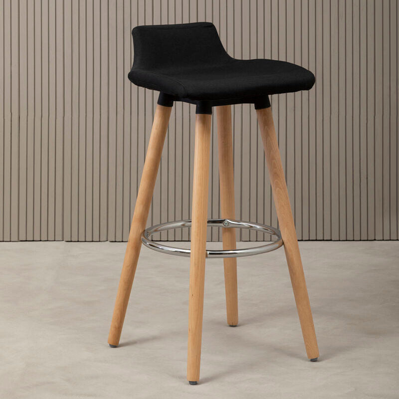 Stockholm Black Leather Seat Bar Stool