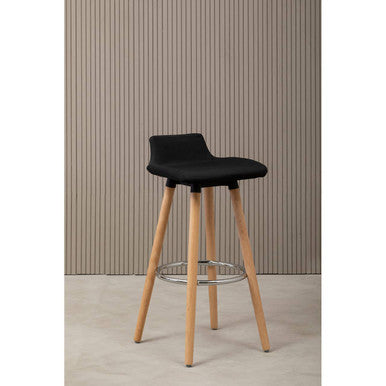 Stockholm Black Leather Seat Bar Stool