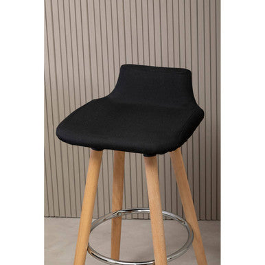 Stockholm Black Leather Seat Bar Stool