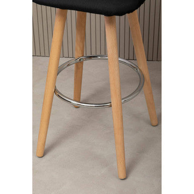 Stockholm Black Leather Seat Bar Stool