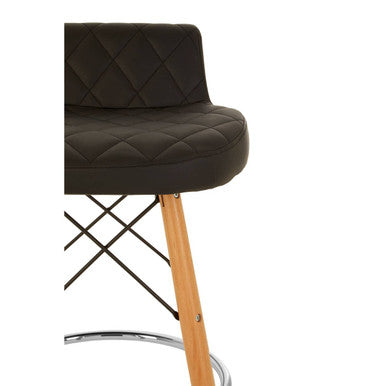 Stockholm Black Leather Seat Bar Stool