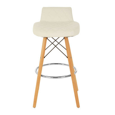 Stockholm White Leather Seat Bar Stool