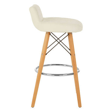 Stockholm White Leather Seat Bar Stool