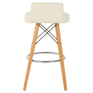 Stockholm White Leather Seat Bar Stool