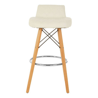 Stockholm White Leather Seat Bar Stool